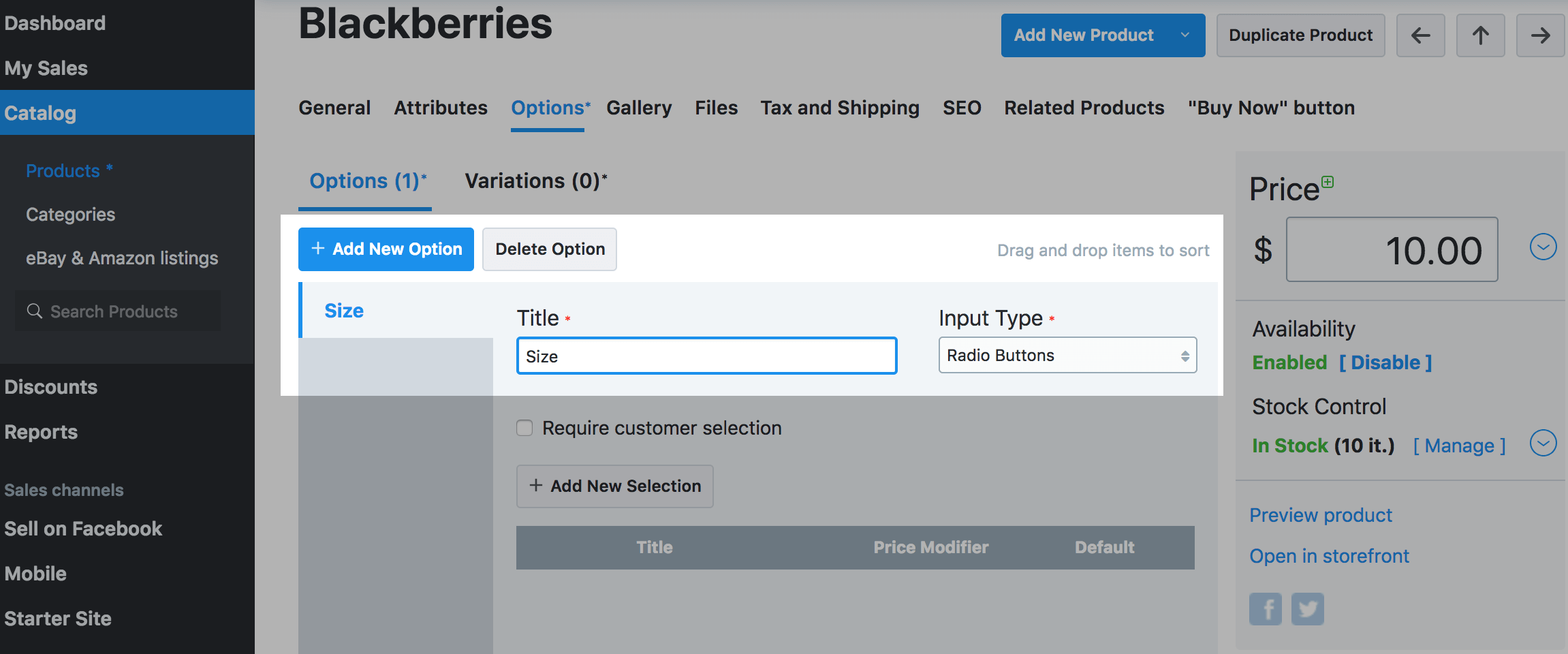 Adding Options To Products Ecwid Help Center