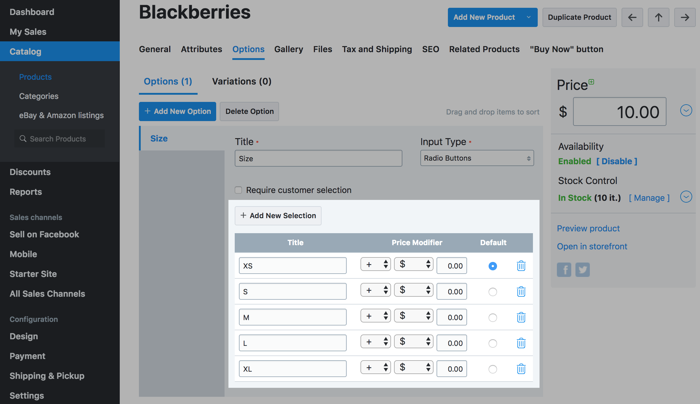 Adding Options To Products Ecwid Help Center