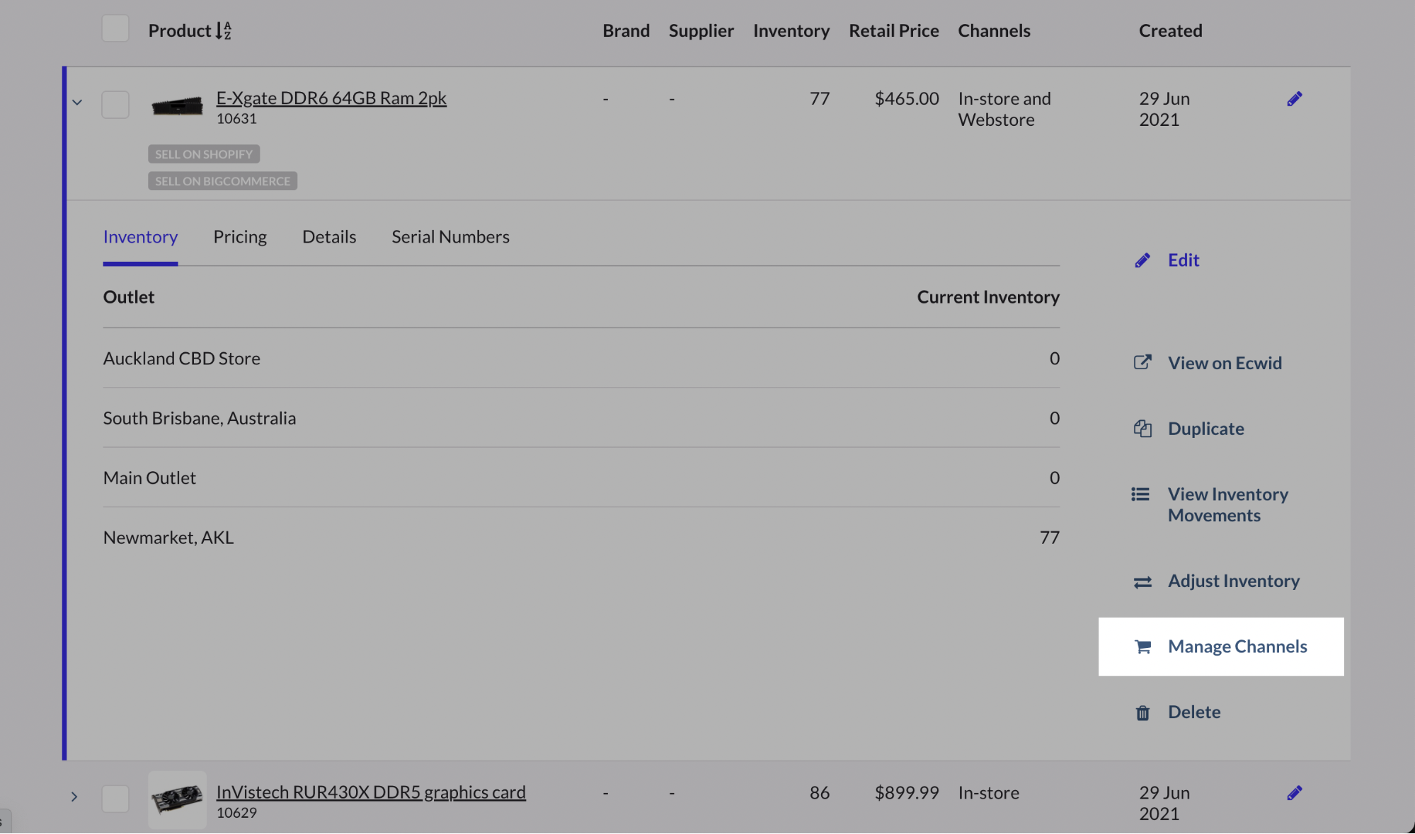 Enabling or disabling Lightspeed Retail POS products to sell online in  Lightspeed eCom – Ecwid Help Center