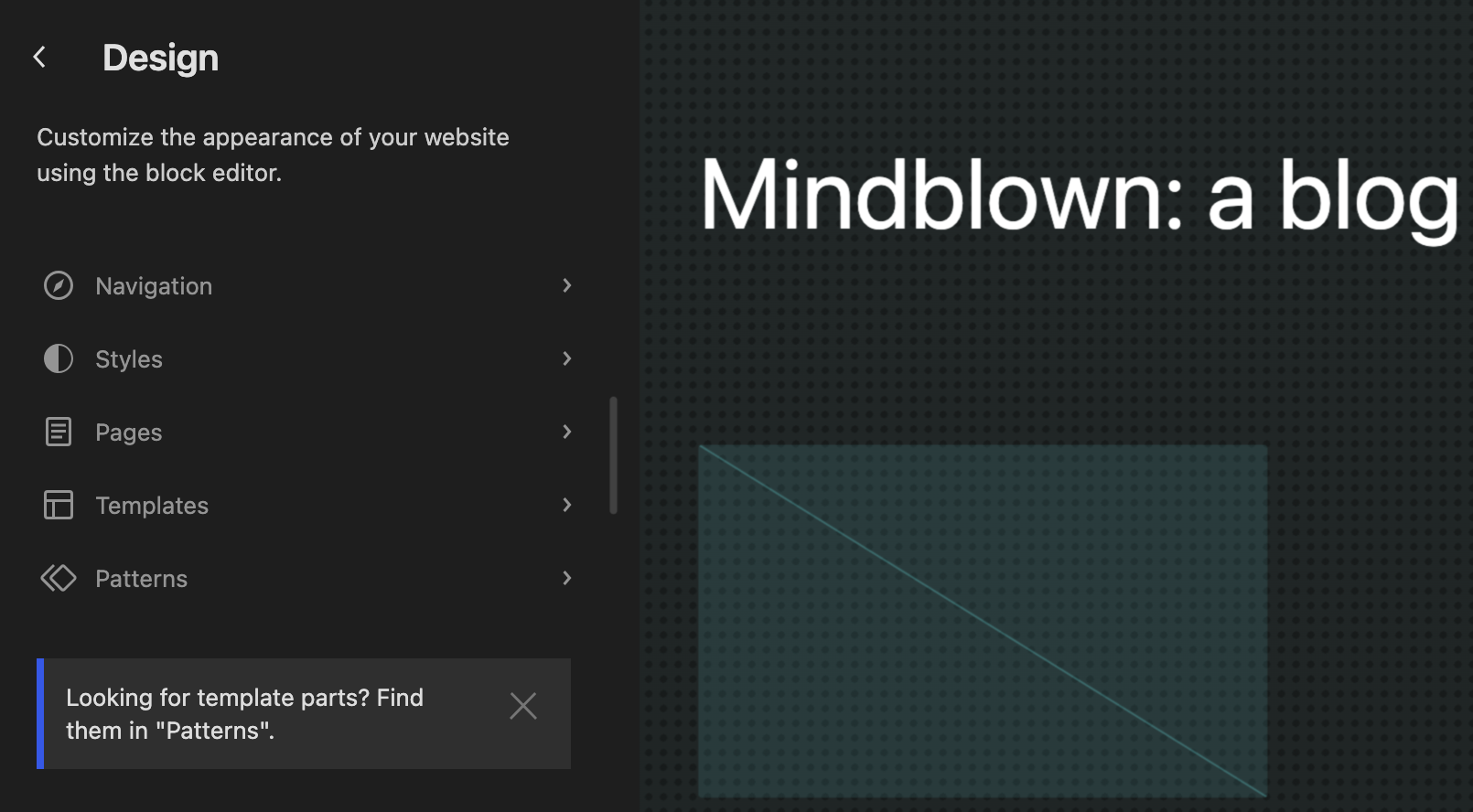 Site Editor menu on the left.png