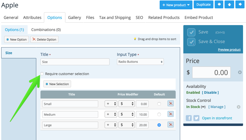 ecwid control panel