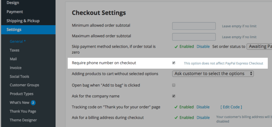 Require customers to leave their phone number
