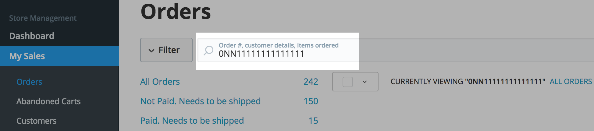 Enter the transaction number