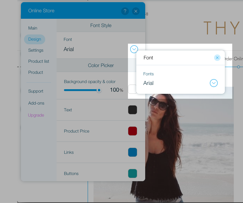 Select the font