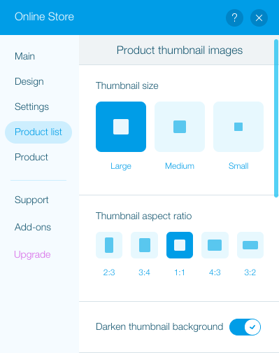 Open the Product list tab
