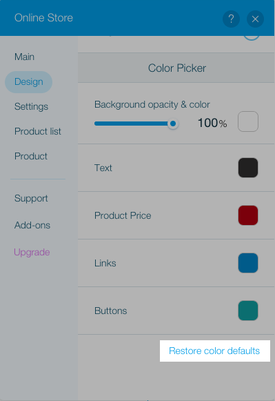 Restaurar los colores por defecto