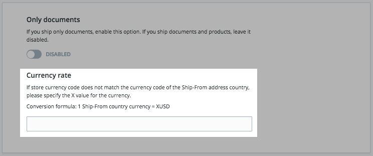 Add the currency rate