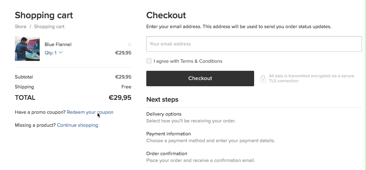 Champ de coupon de réduction lors du paiement