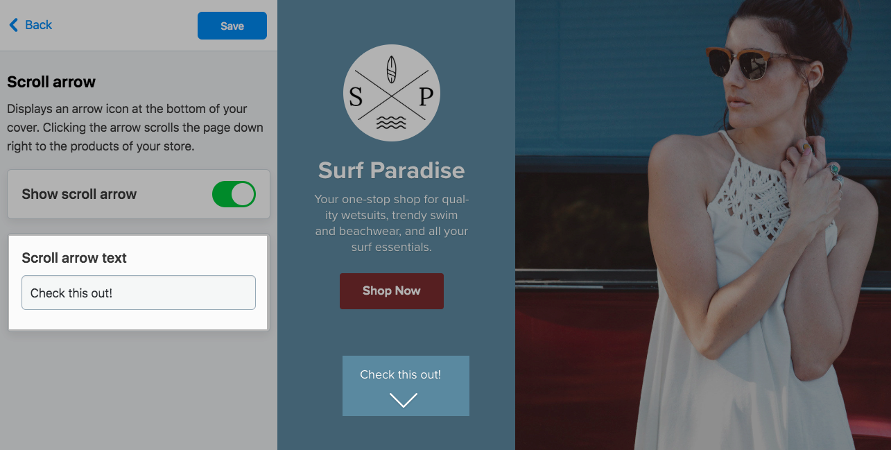 Scroll Arrow in Instant Site cover