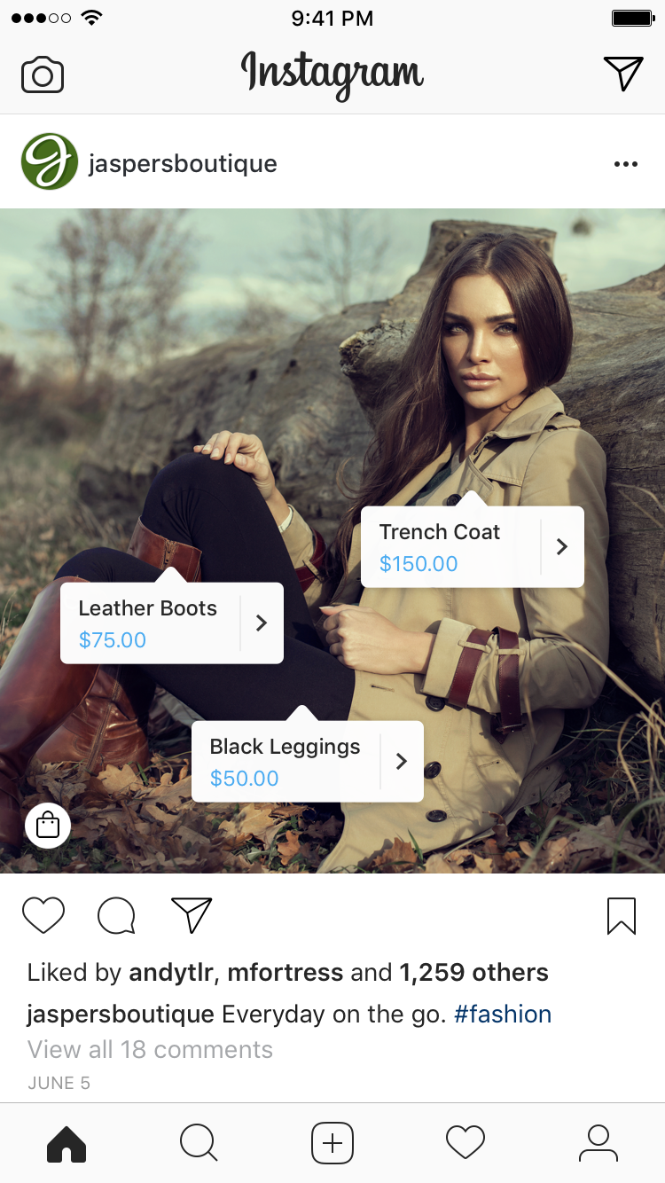 Producttags op Instagram