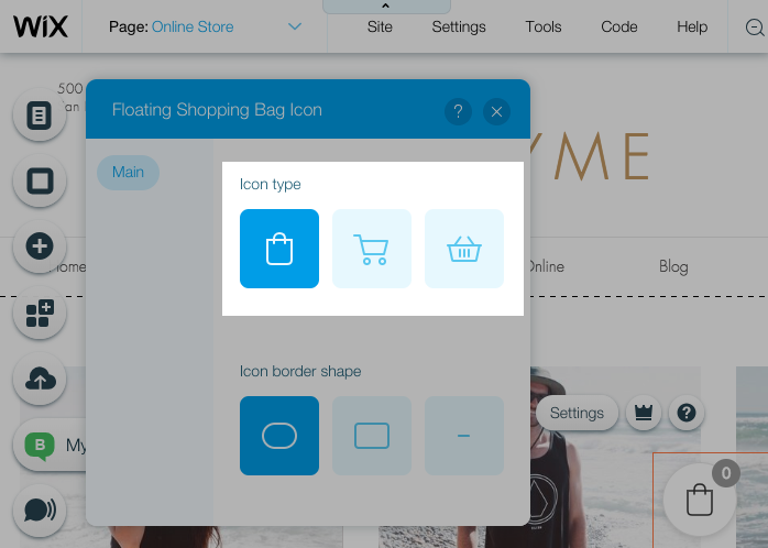  Icon type option