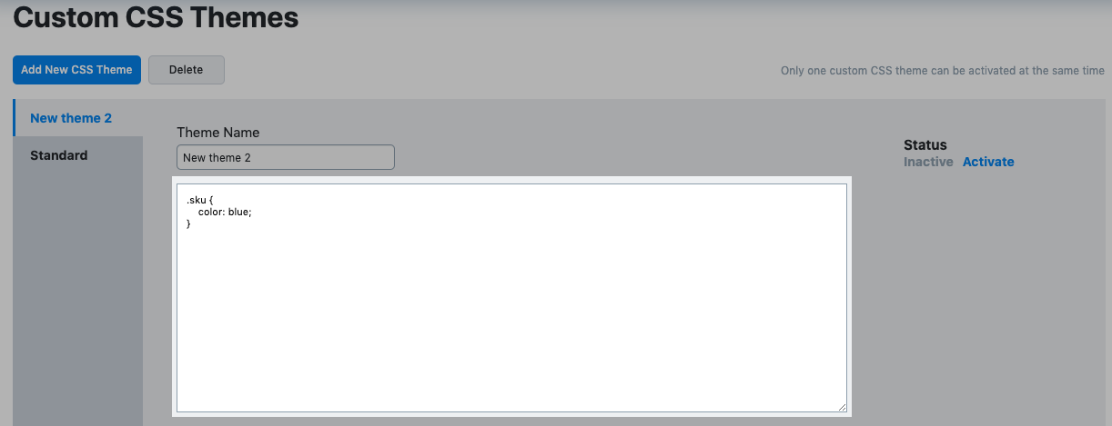 Ajouter des codes à un thème CSS existant