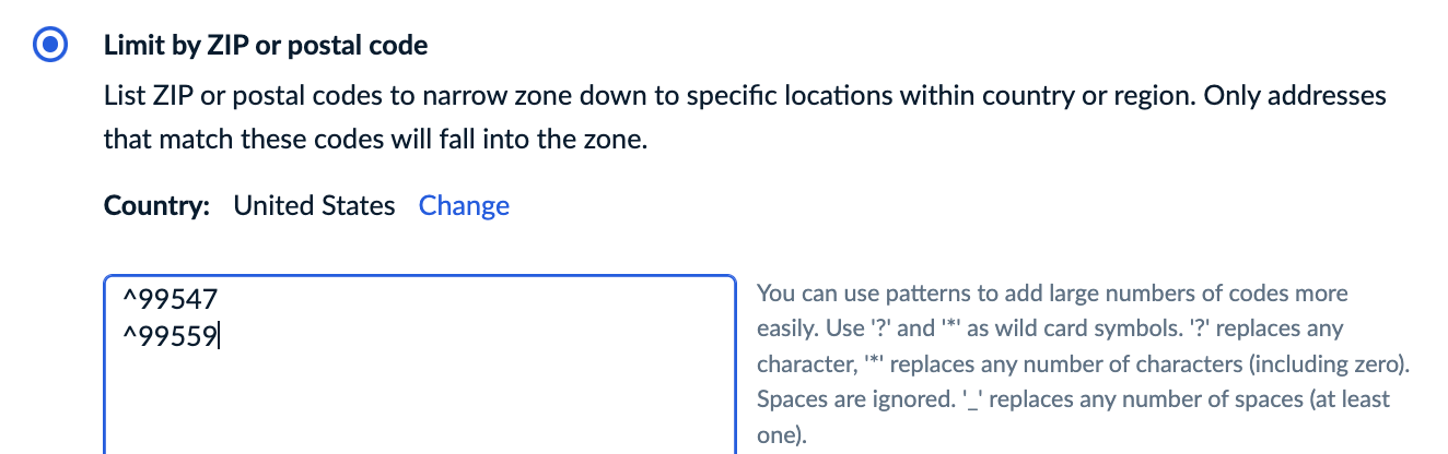 Adding and managing destination zones – Ecwid Help Center