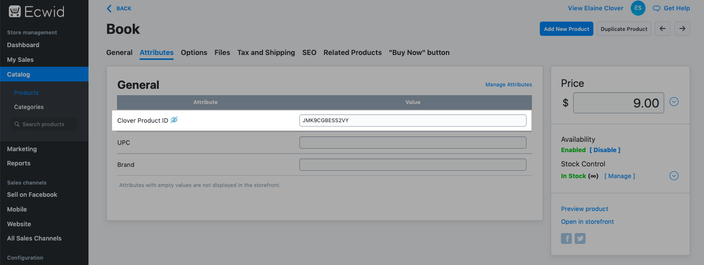 atributo para sincronizar con Clover