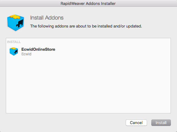 Installazione dell'addon Ecwid