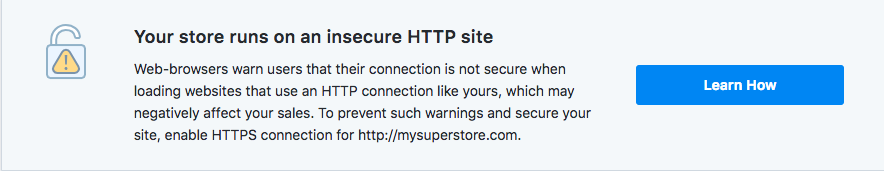 Avertissement de site non sécurisé