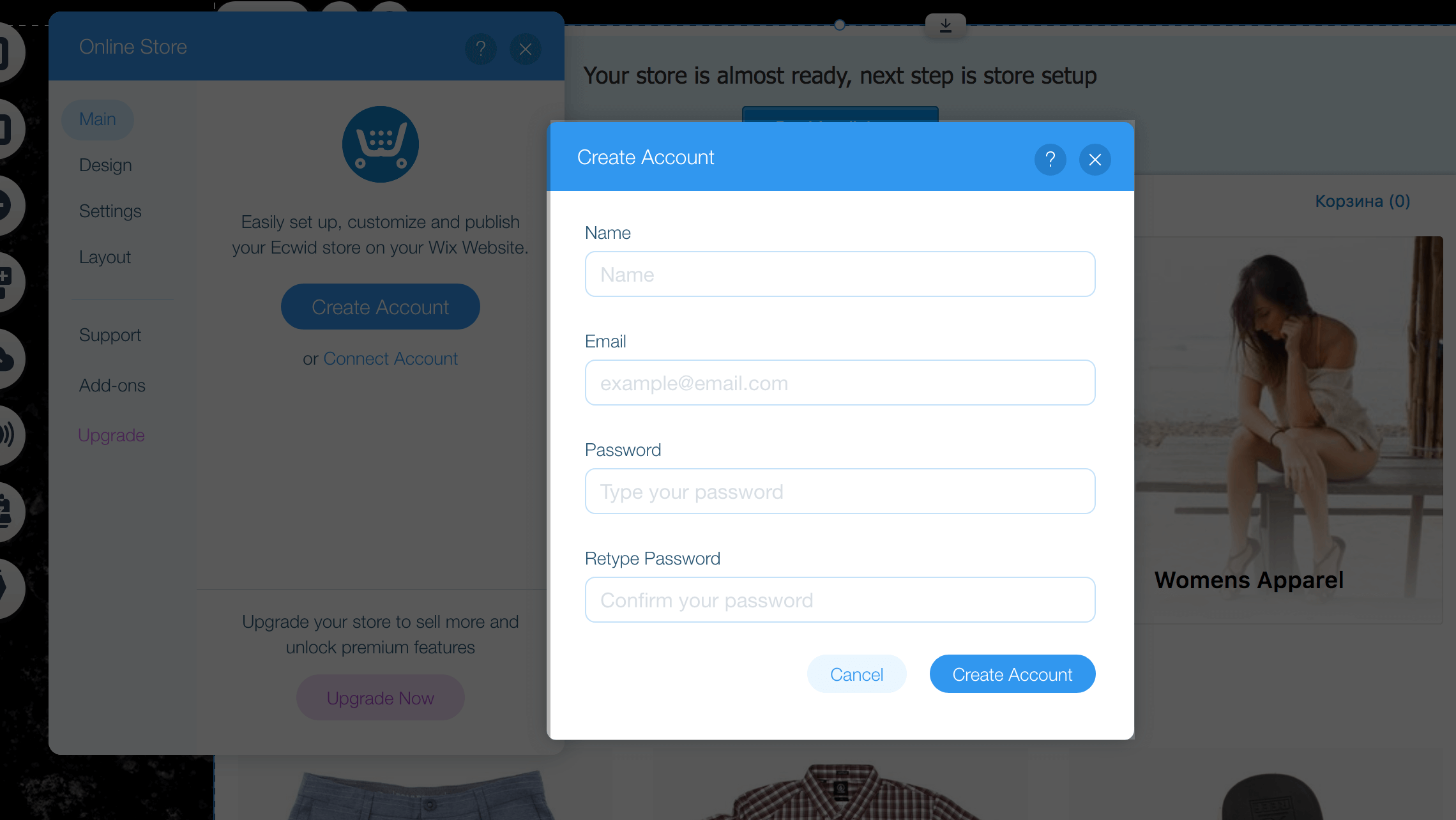 Click Connect Account