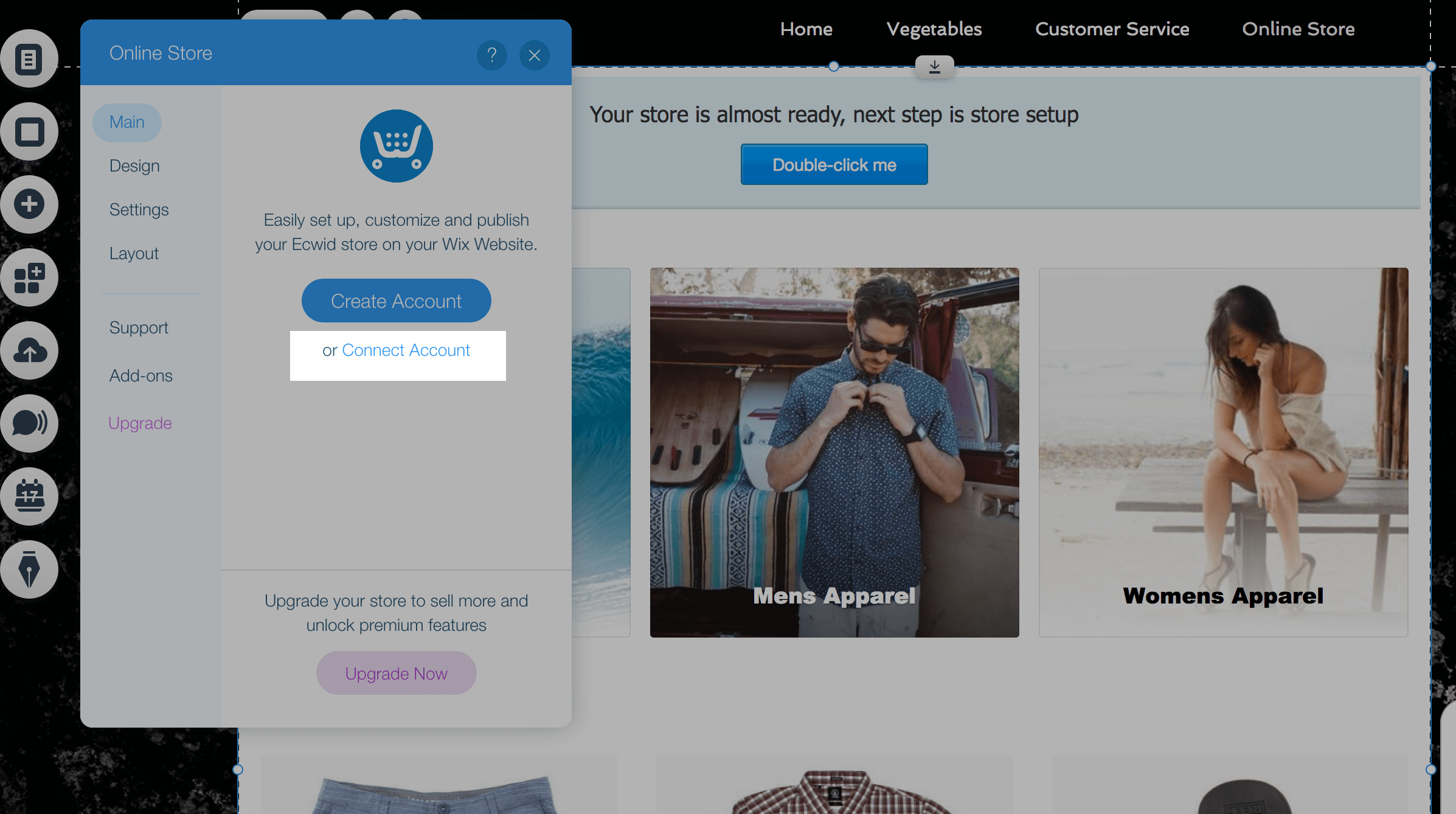 Click Connect Account