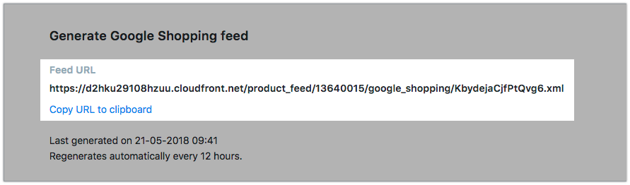 URL du flux