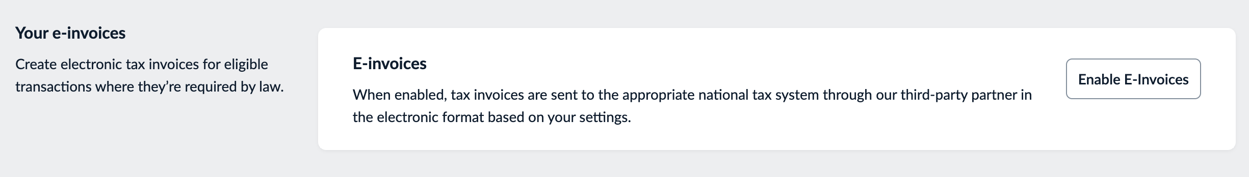 E-invoices block