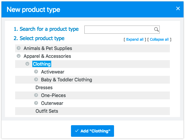 Add product type