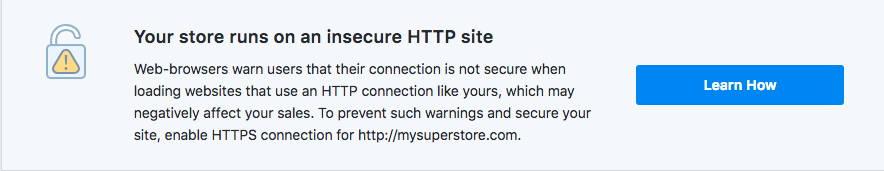 Insecure site warning