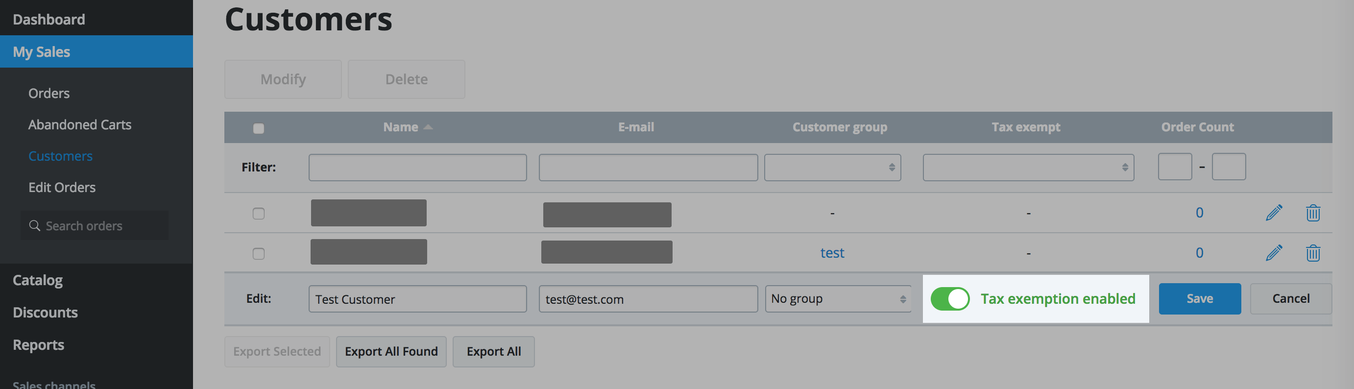 ecwid control panel