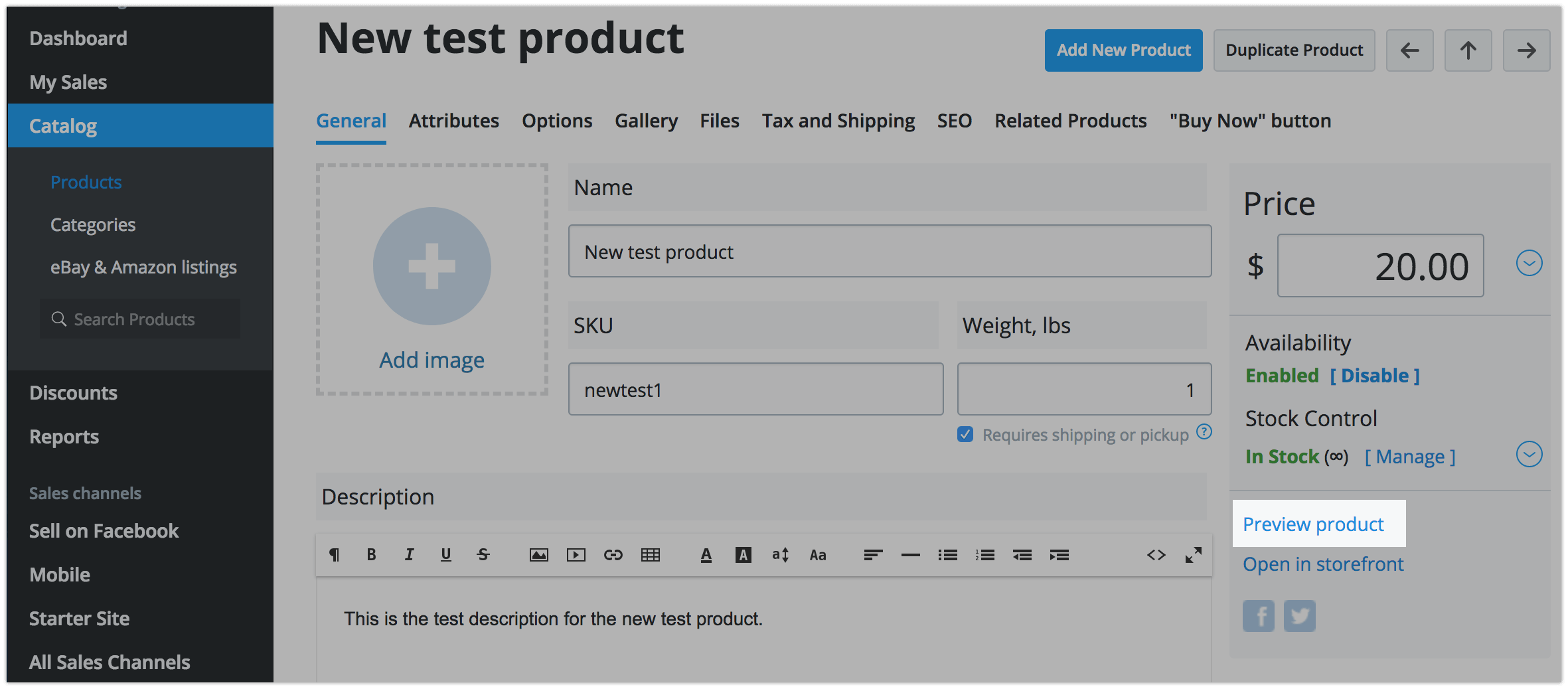 Preview a product from your Control Panel