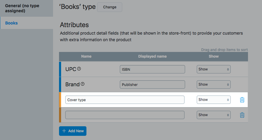 Create product attributes