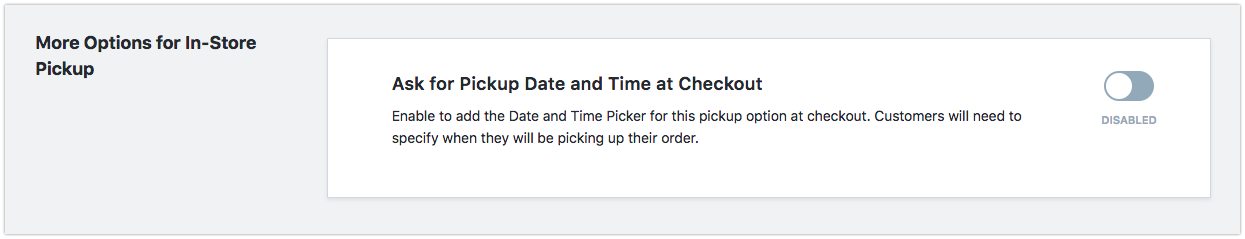 Datum en tijd voor pick-up inschakelen