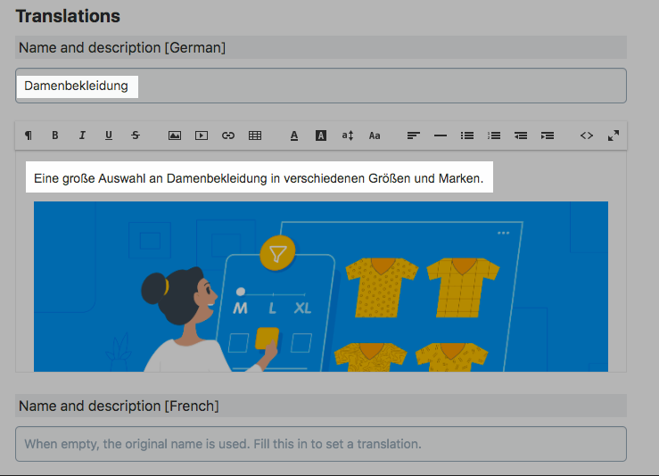 Kategorie im Ecwid-Shop übersetzen