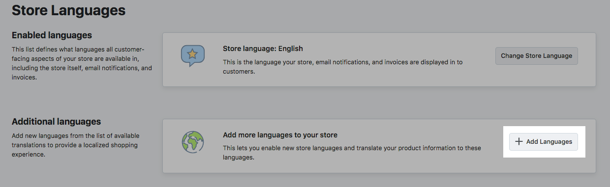 Additional languages in Ecwid store