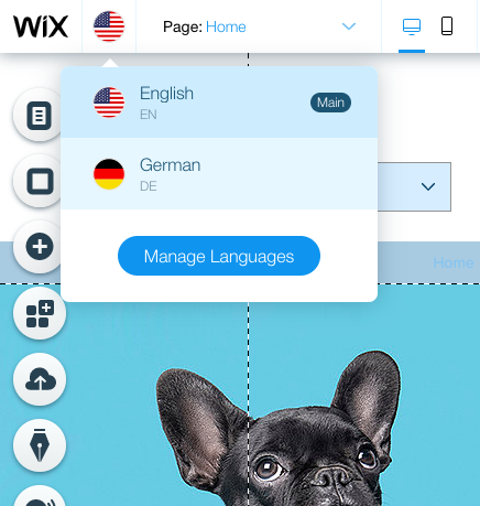 Language switcher in Wix editor
