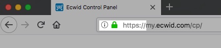 browser address bar with https