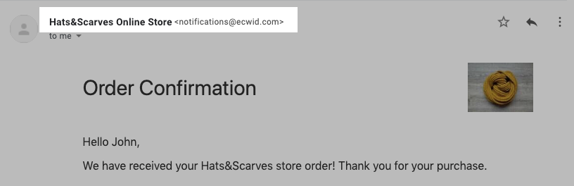 Store name in order confirmation email
