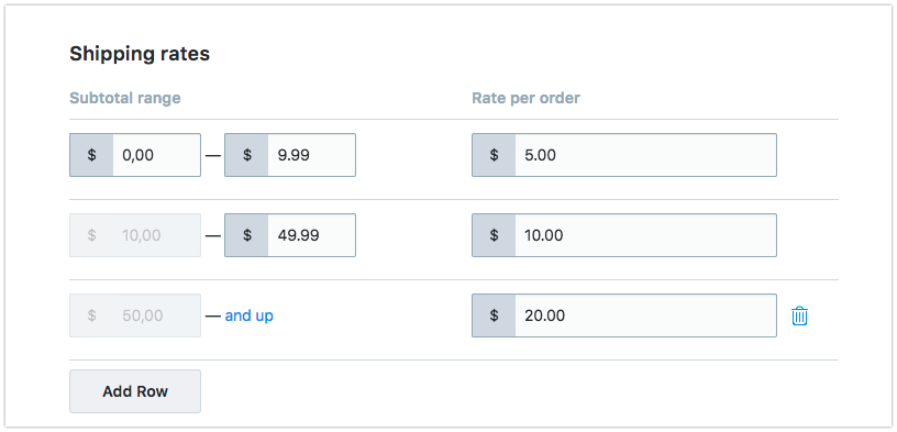 Custom rates based on subtotal or weight – Ecwid Help Center