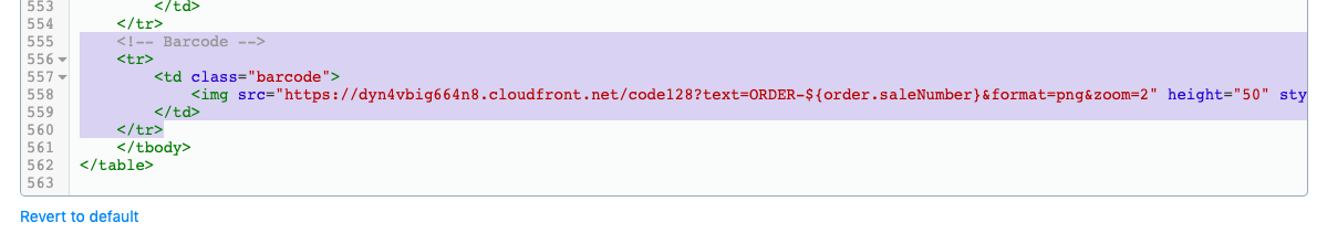 Strichcode in Rechnung