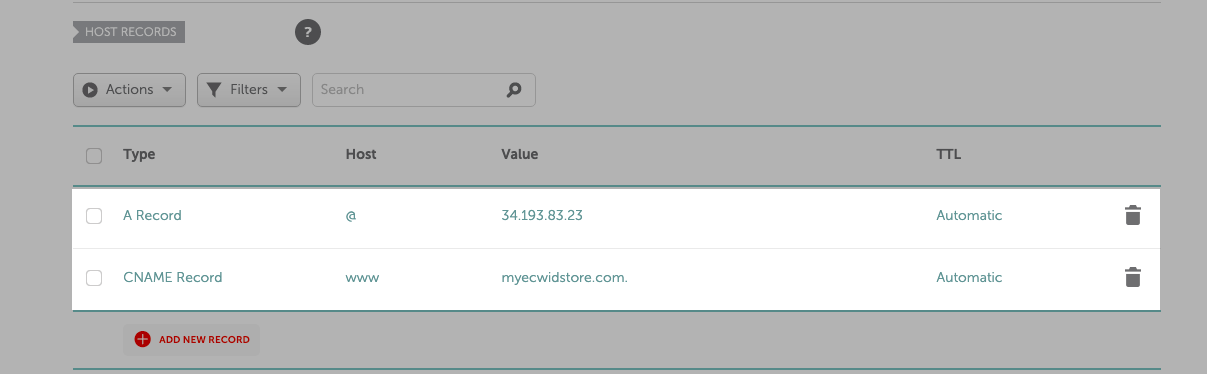DNS records