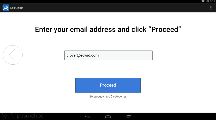 Enetr email address