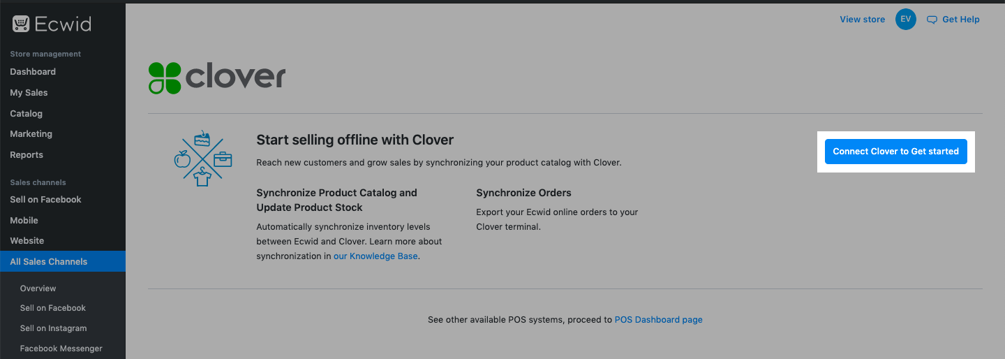 Connect Clover to get started