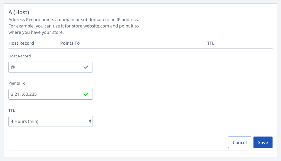 Linking domain to IP address