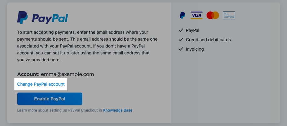 Enable PayPal