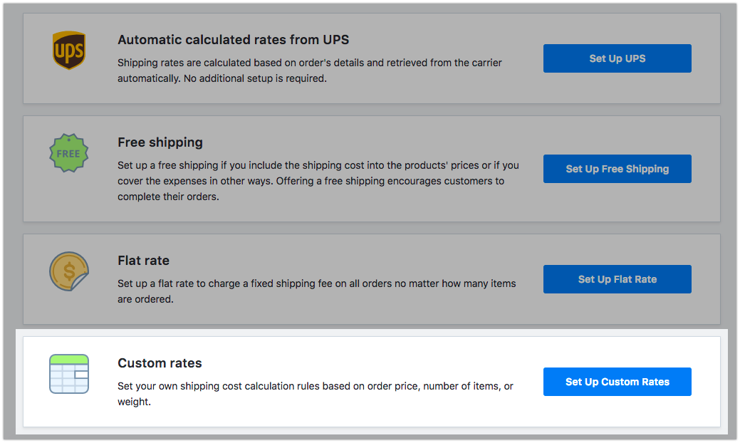 How to: Set up a Custom Shipping Rate - Ecwid E-commerce Support