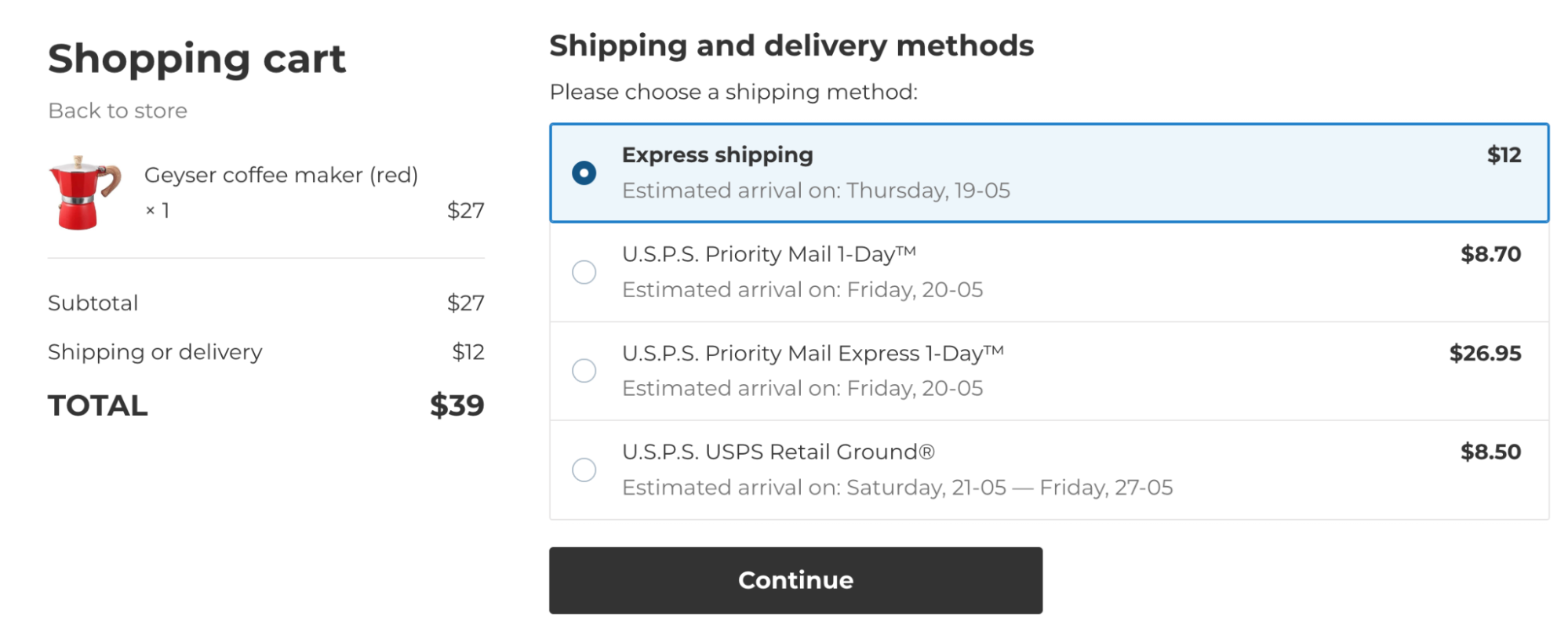 Informing customers about an estimated delivery or pickup date Ecwid