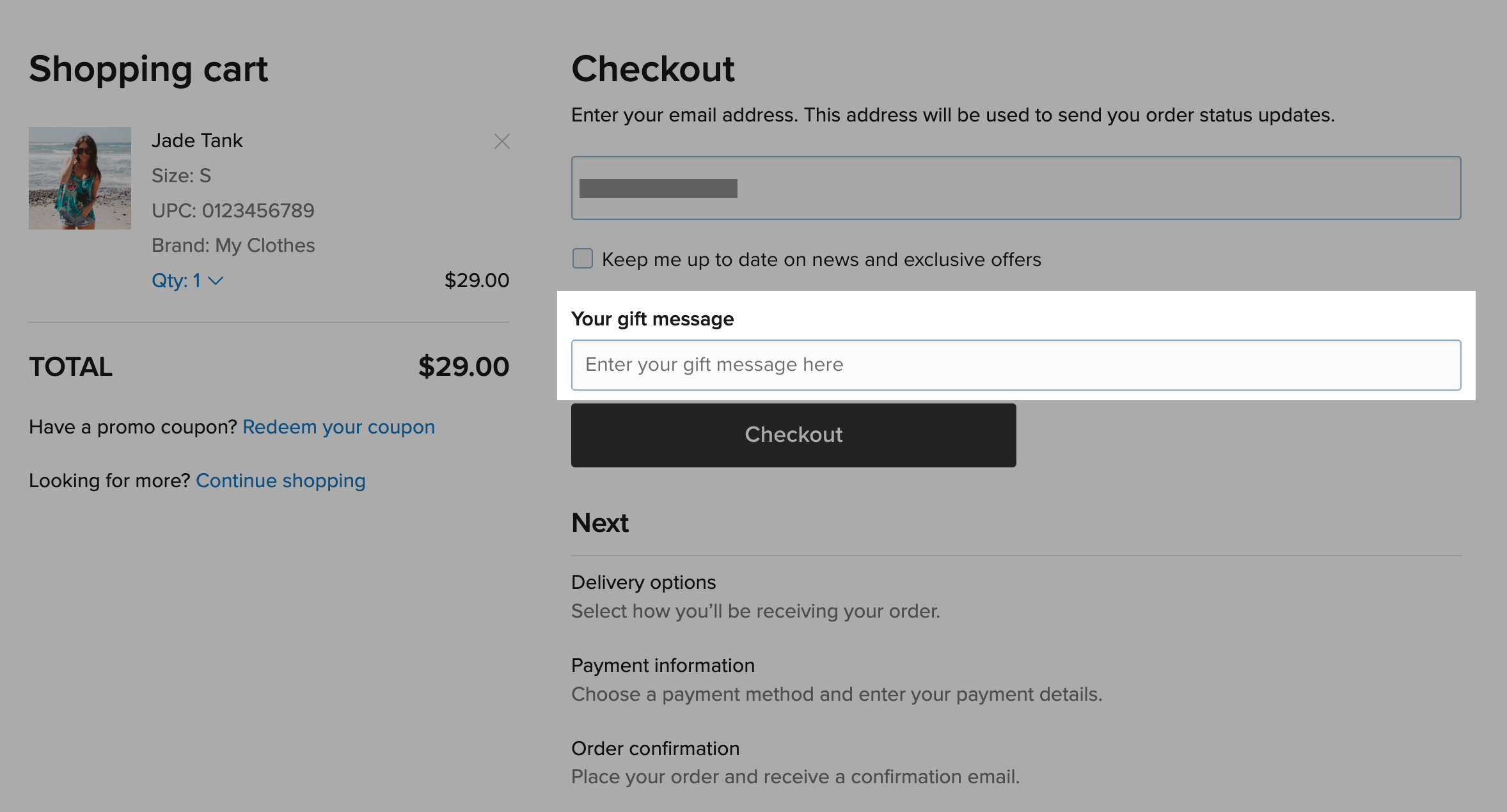 How do customers checkout in my online store?