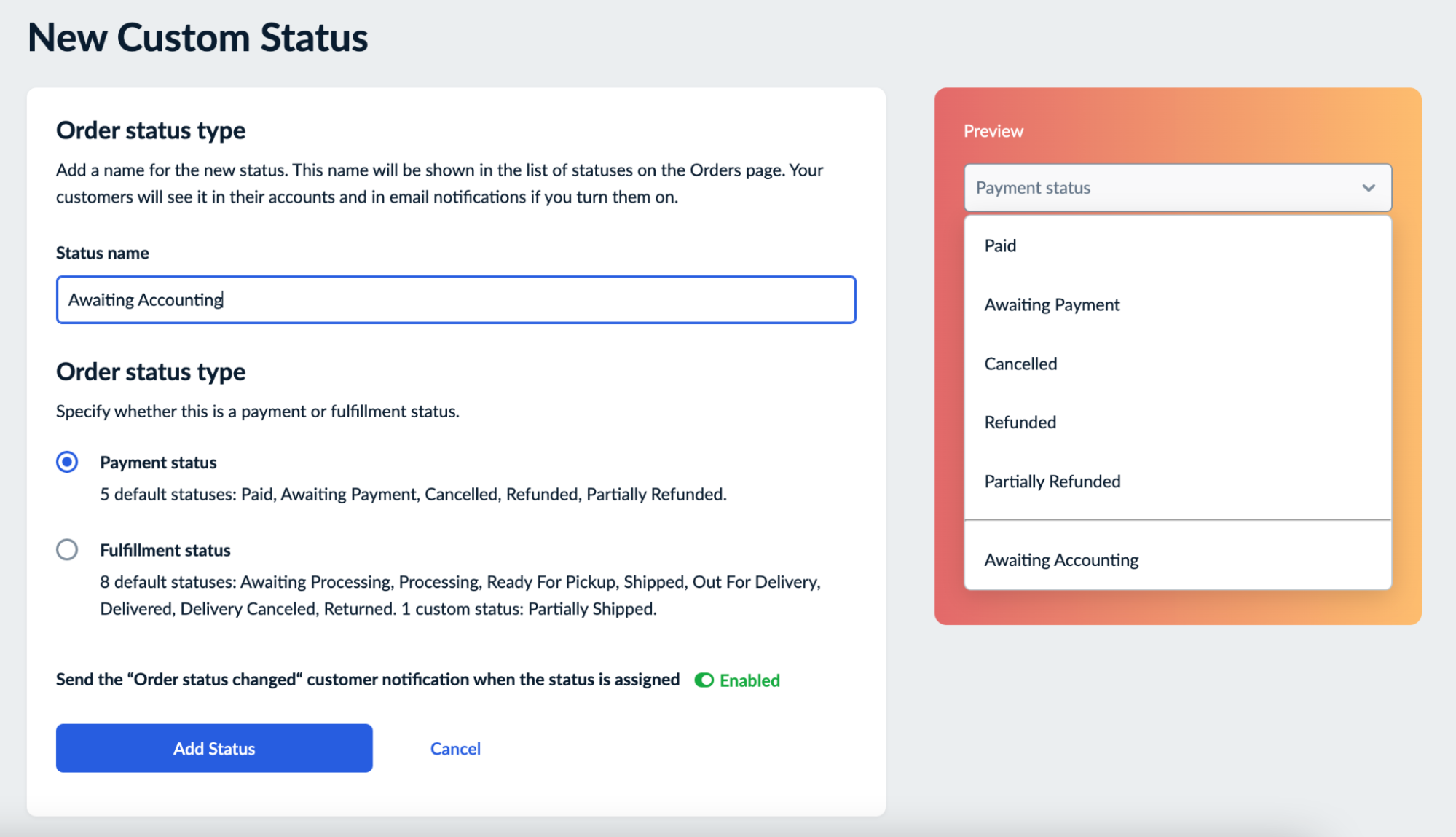 Checkout Order Status Updates  Drupal Commerce documentation