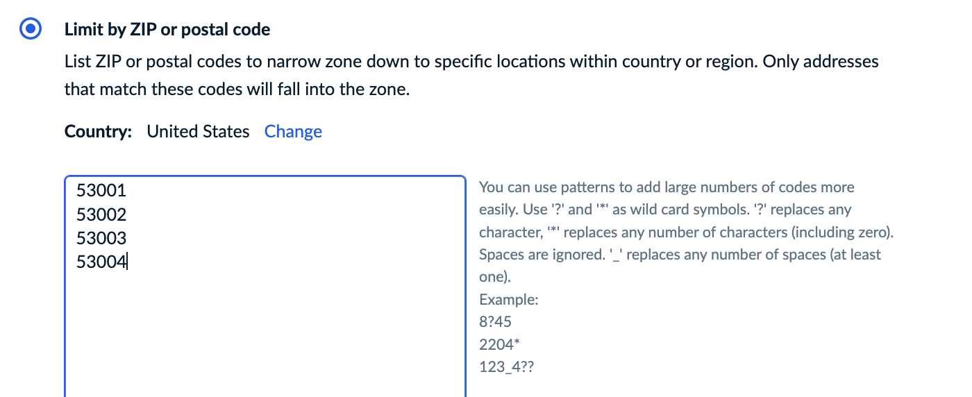 Adding and managing destination zones – Ecwid Help Center