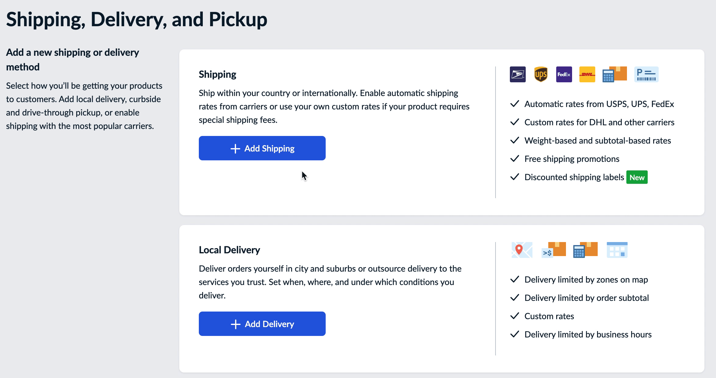 Informing customers about an estimated delivery or pickup date